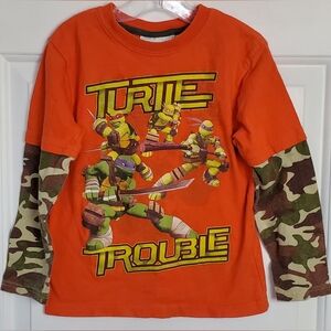 Nickelodeon Kids TMNT Teenage Mutant Ninja Turtles Camo Sleeves - Size 5/6 - GUC